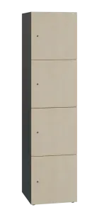 DOMINIT 44 úložná skříň 4-boxová, 1817x450x400 mm, korpus antracit, dvířka bříza světlá